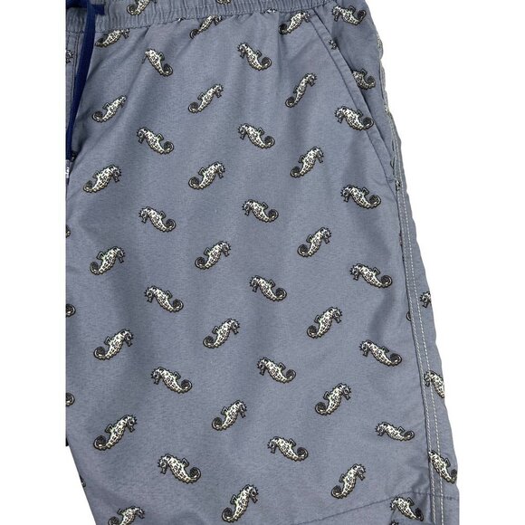 Reyn Spooner Mens Gray Seahorse Print Swim Shorts Size Medium - Picture 4 of 10